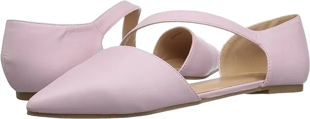 Journee Collection Women's Cross Strap Pointed Toe Flat  Color Pink Size 8M