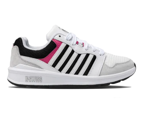 K-Swiss Women's Rival Trainer T White Black Fuschia Purple Shoes