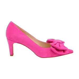 MARIAN Hot Pink Suede  Court Shoe with Bow 2222