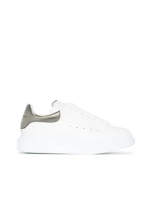 Metallic Silver Leather Sneakers