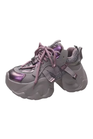 Metallic Violet Chunky Sneakers