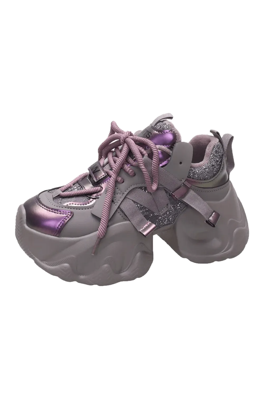 Metallic Violet Chunky Sneakers