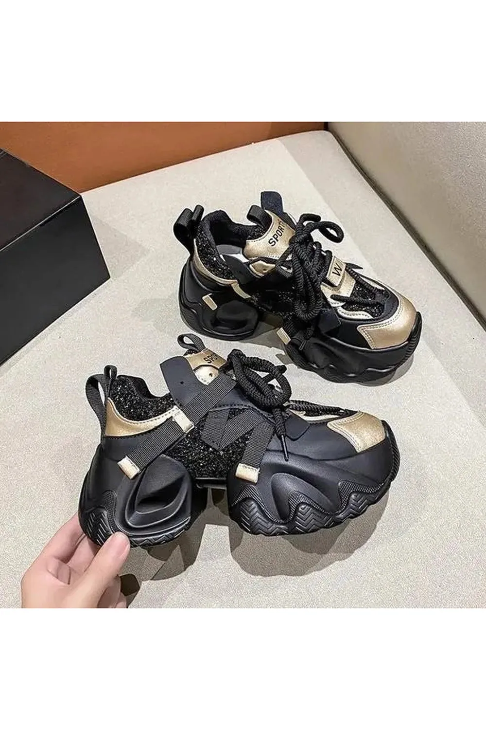 Metallic Violet Chunky Sneakers