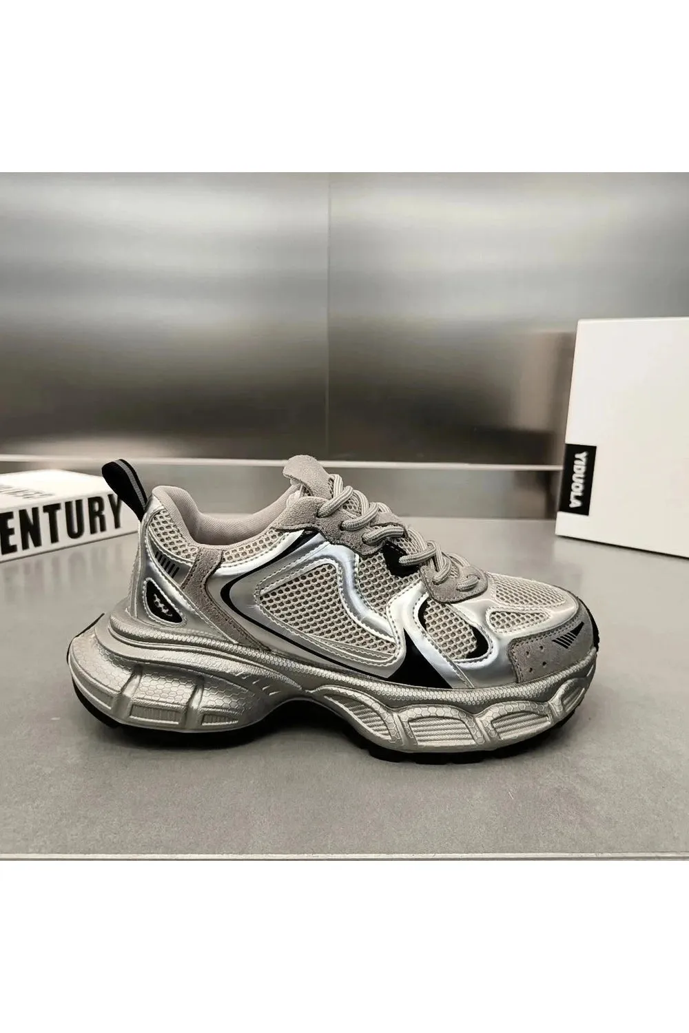 Metallic Violet Chunky Sneakers