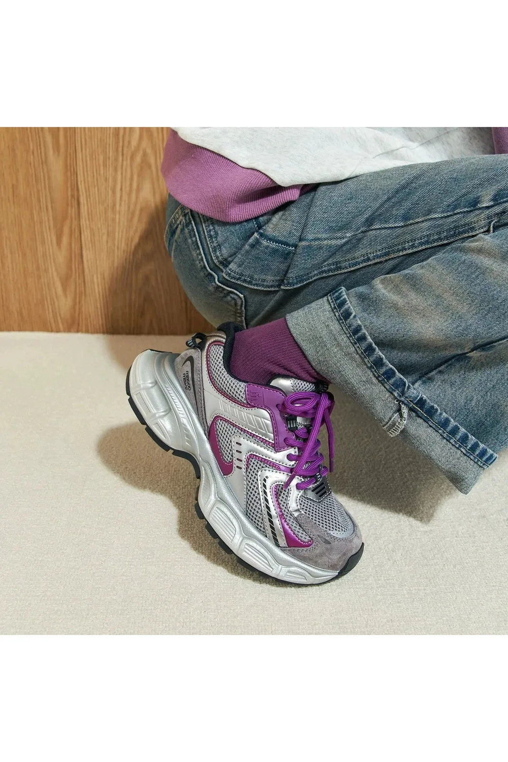 Metallic Violet Chunky Sneakers