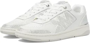 Michael Kors Women's Rebel Rhinestone Logo Sneakers  Optic White