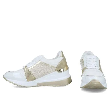 MM 23140 White & Champagne Sneakers