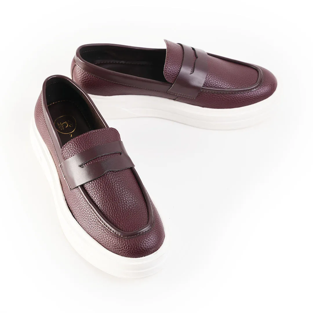 Monkstory Chunky Luxe Slip-On Sneakers - Deep Burgundy