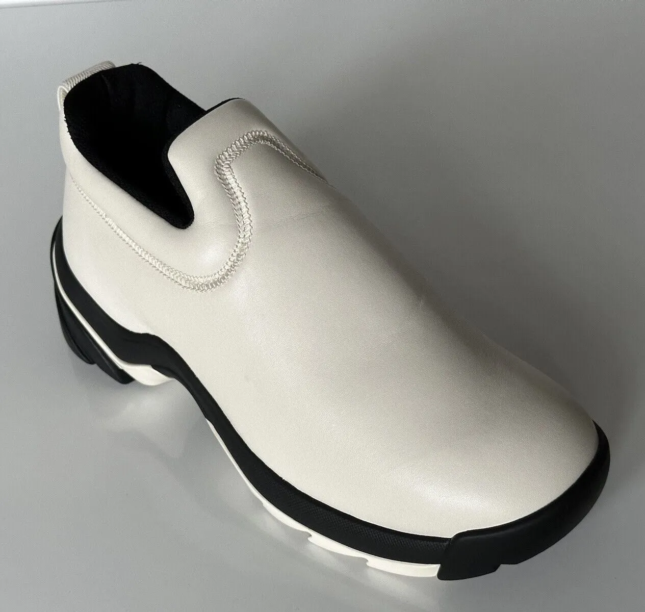 NIB $890 Bottega Veneta Men's Neutral Lagoon Nappa Leather Sneakers 9 US 667069