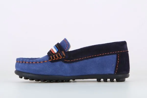 Pablosky Kids Navy Suede Boys Drivers Shoe - 125542