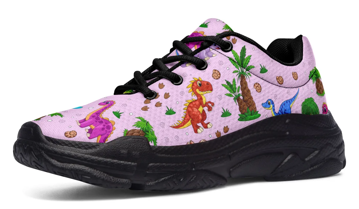 Pink And Blue Mismatched Baby Dinos Chunky Sneakers