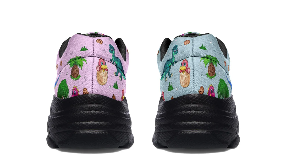Pink And Blue Mismatched Baby Dinos Chunky Sneakers