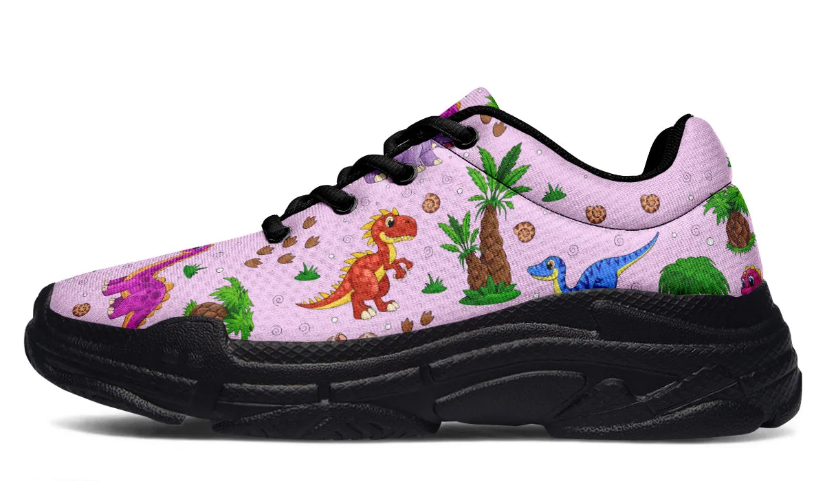 Pink And Blue Mismatched Baby Dinos Chunky Sneakers