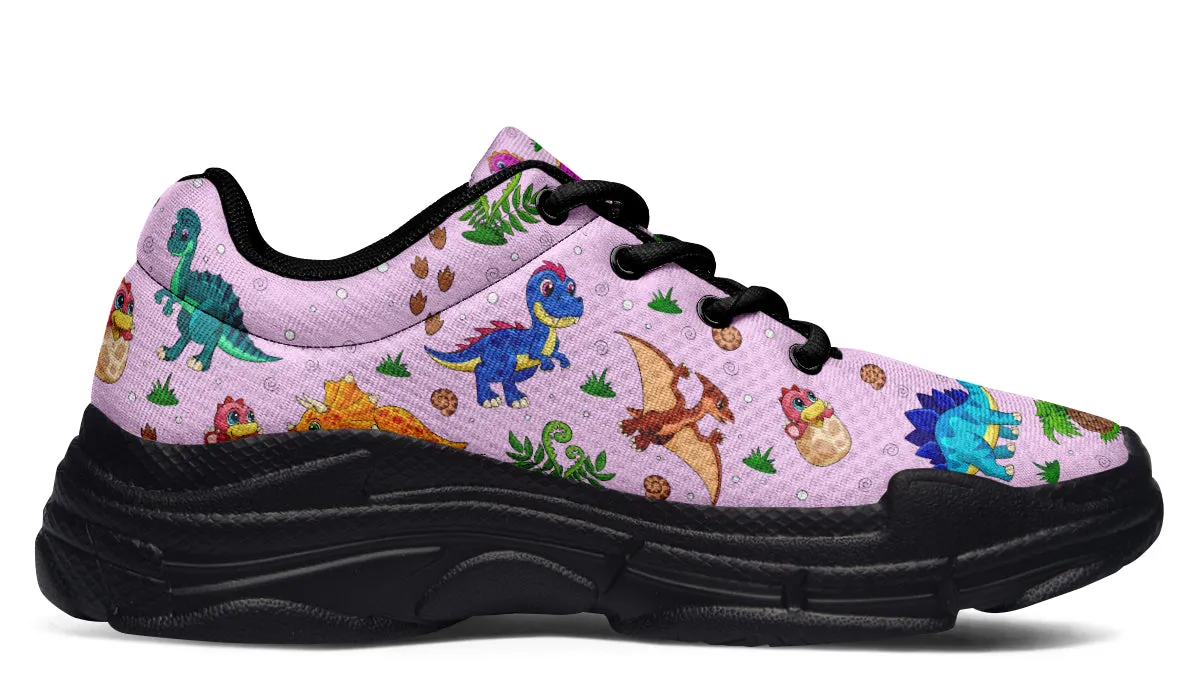 Pink And Blue Mismatched Baby Dinos Chunky Sneakers