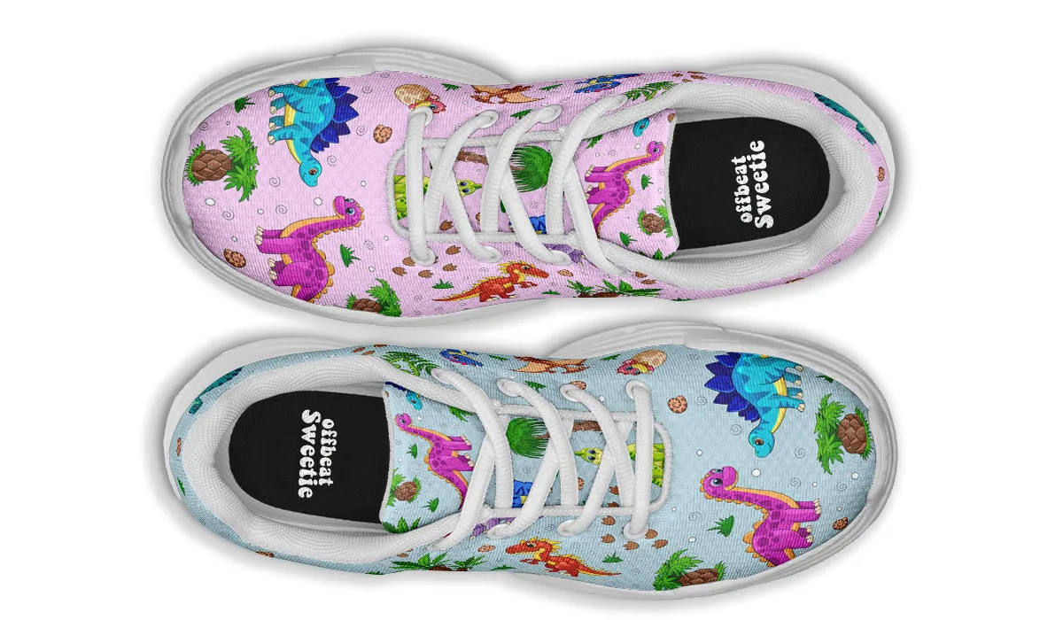 Pink And Blue Mismatched Baby Dinos Chunky Sneakers
