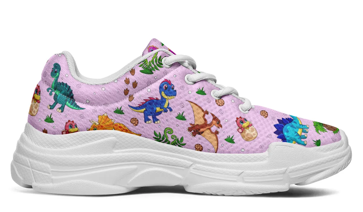 Pink And Blue Mismatched Baby Dinos Chunky Sneakers