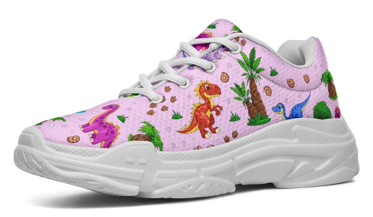 Pink And Blue Mismatched Baby Dinos Chunky Sneakers