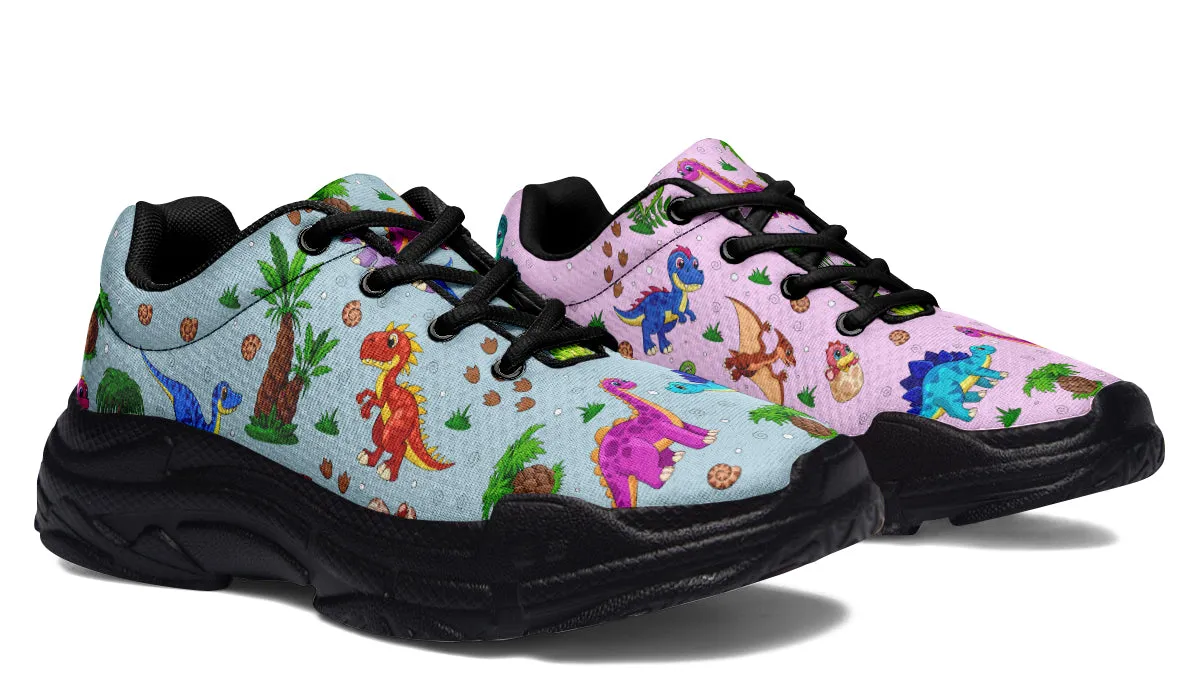 Pink And Blue Mismatched Baby Dinos Chunky Sneakers