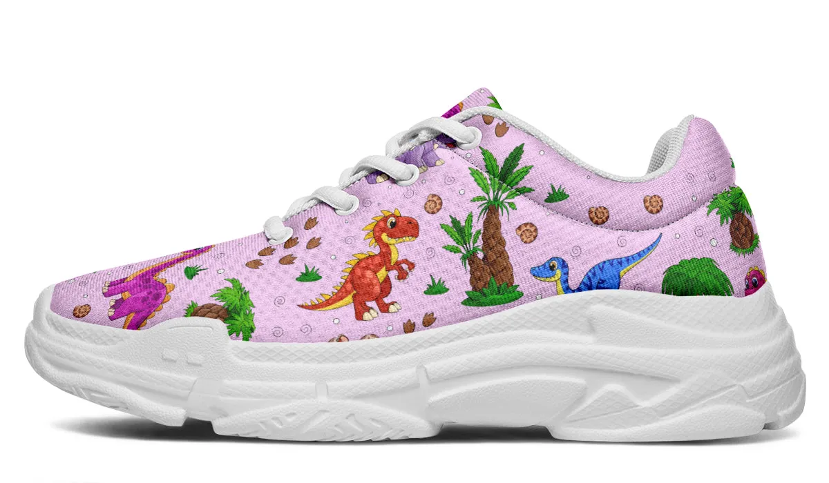Pink And Blue Mismatched Baby Dinos Chunky Sneakers