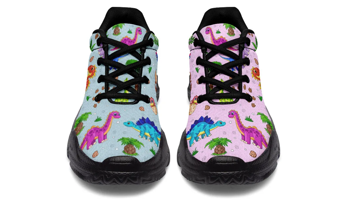 Pink And Blue Mismatched Baby Dinos Chunky Sneakers