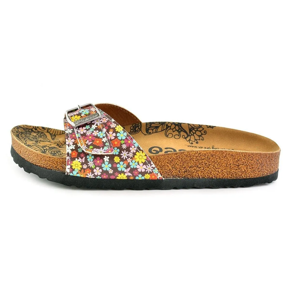 Pink Floral Buckle-Accent Sandal CAL908