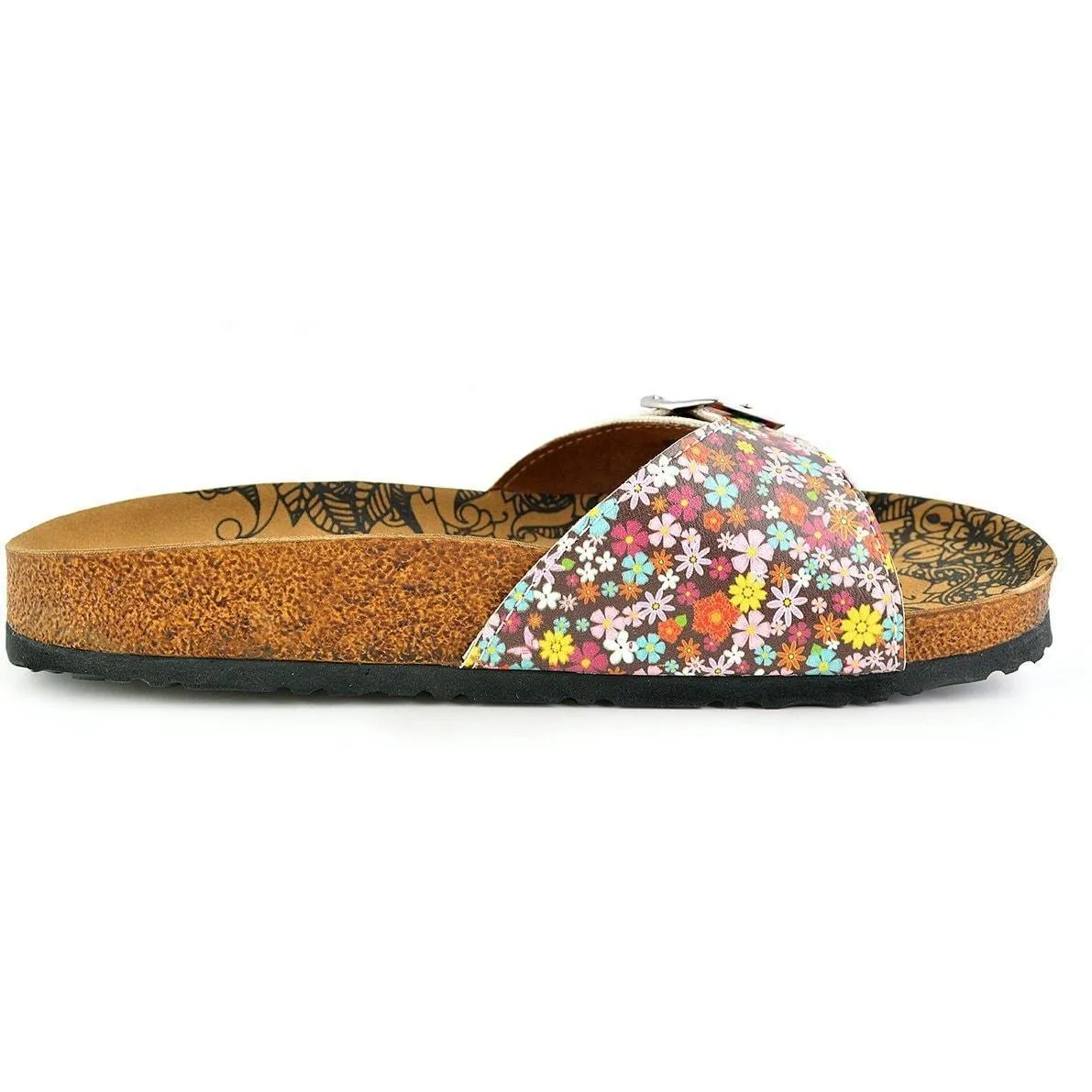 Pink Floral Buckle-Accent Sandal CAL908