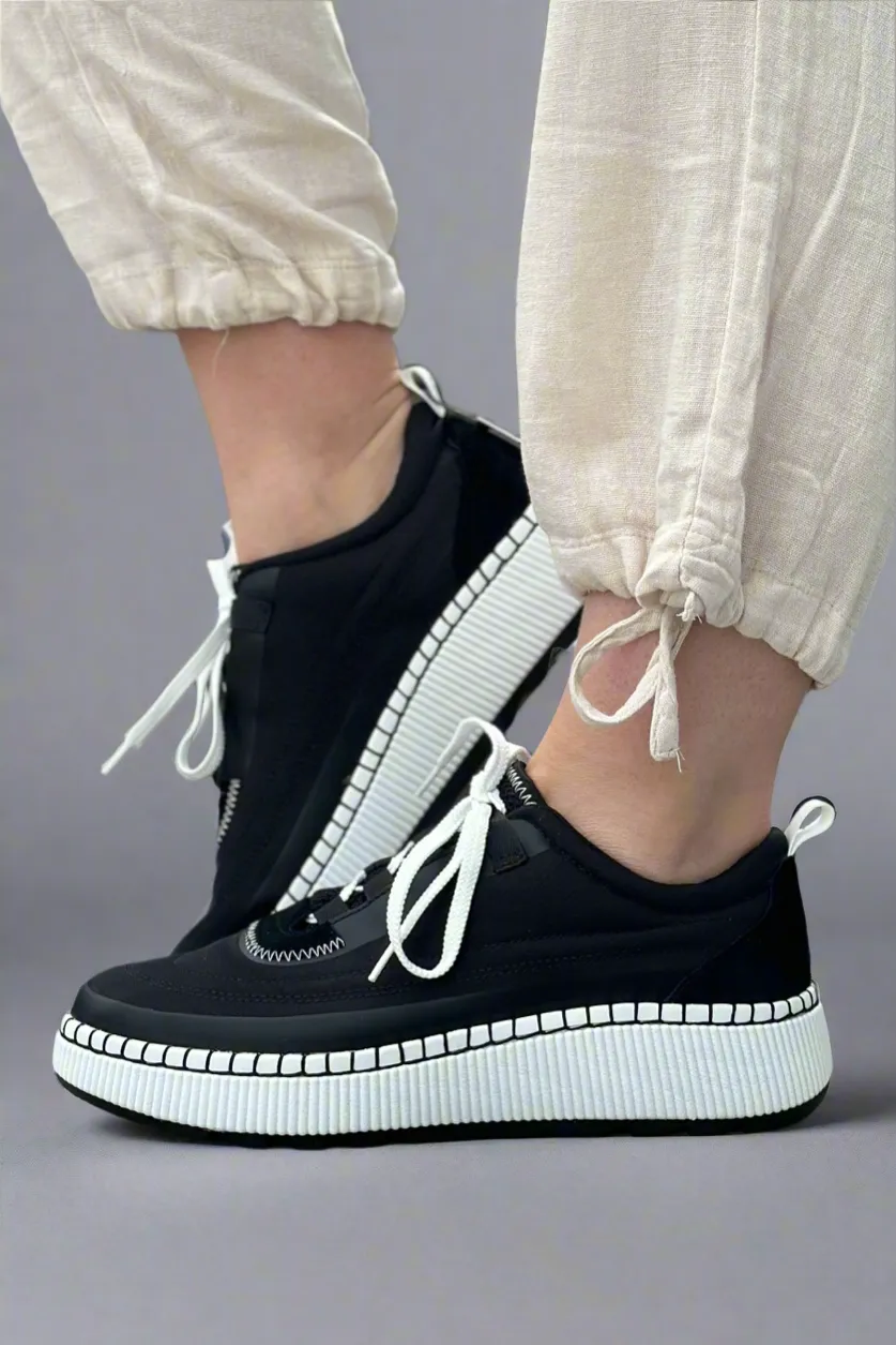 Sayah Waterproof Platform Sneaker - Black