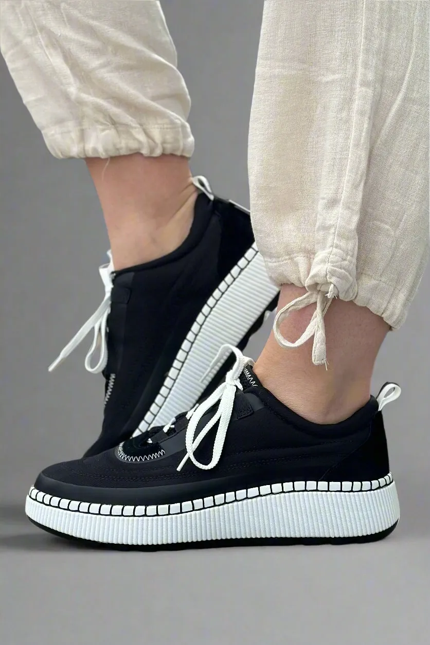 Sayah Waterproof Platform Sneaker - Black