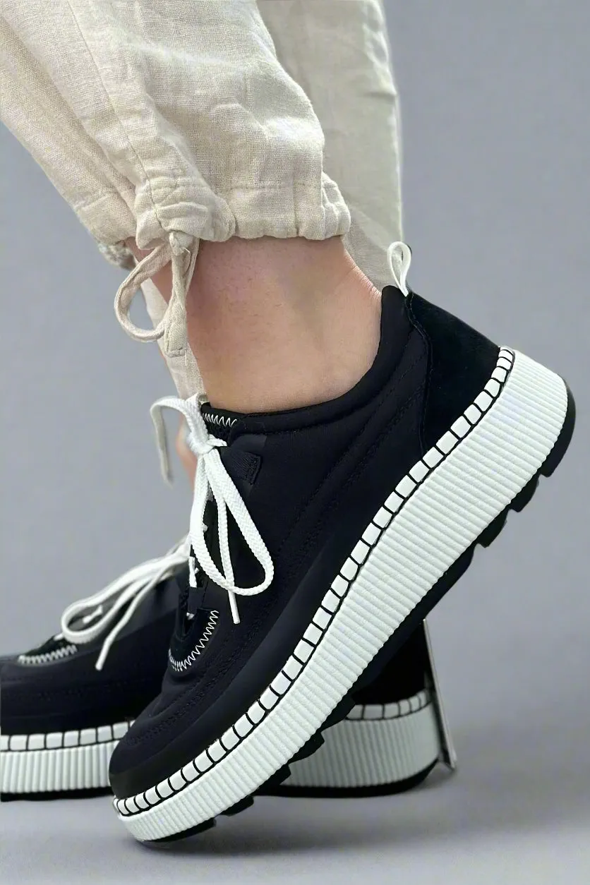 Sayah Waterproof Platform Sneaker - Black