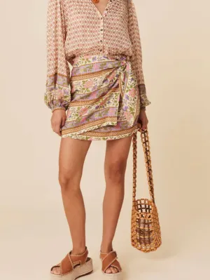 SPELL Sienna Wrap Skirt in Clay