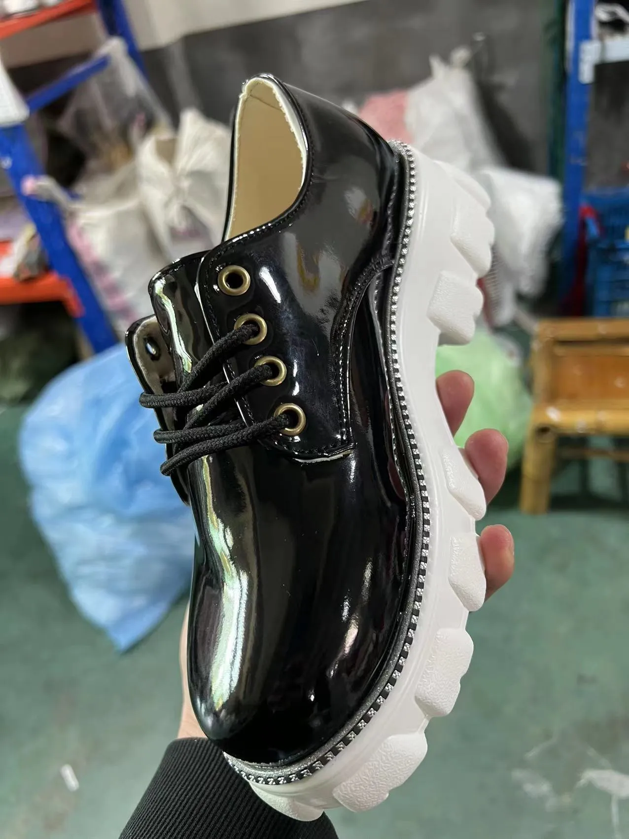 Thick Heel Increased Flat Platform Oxford Women Shoes