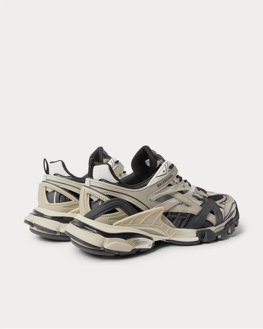 Track.2 Nylon, Mesh and Rubber  Beige low top sneakers