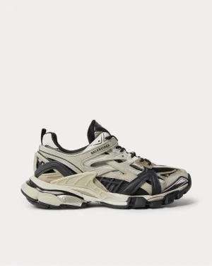 Track.2 Nylon, Mesh and Rubber  Beige low top sneakers