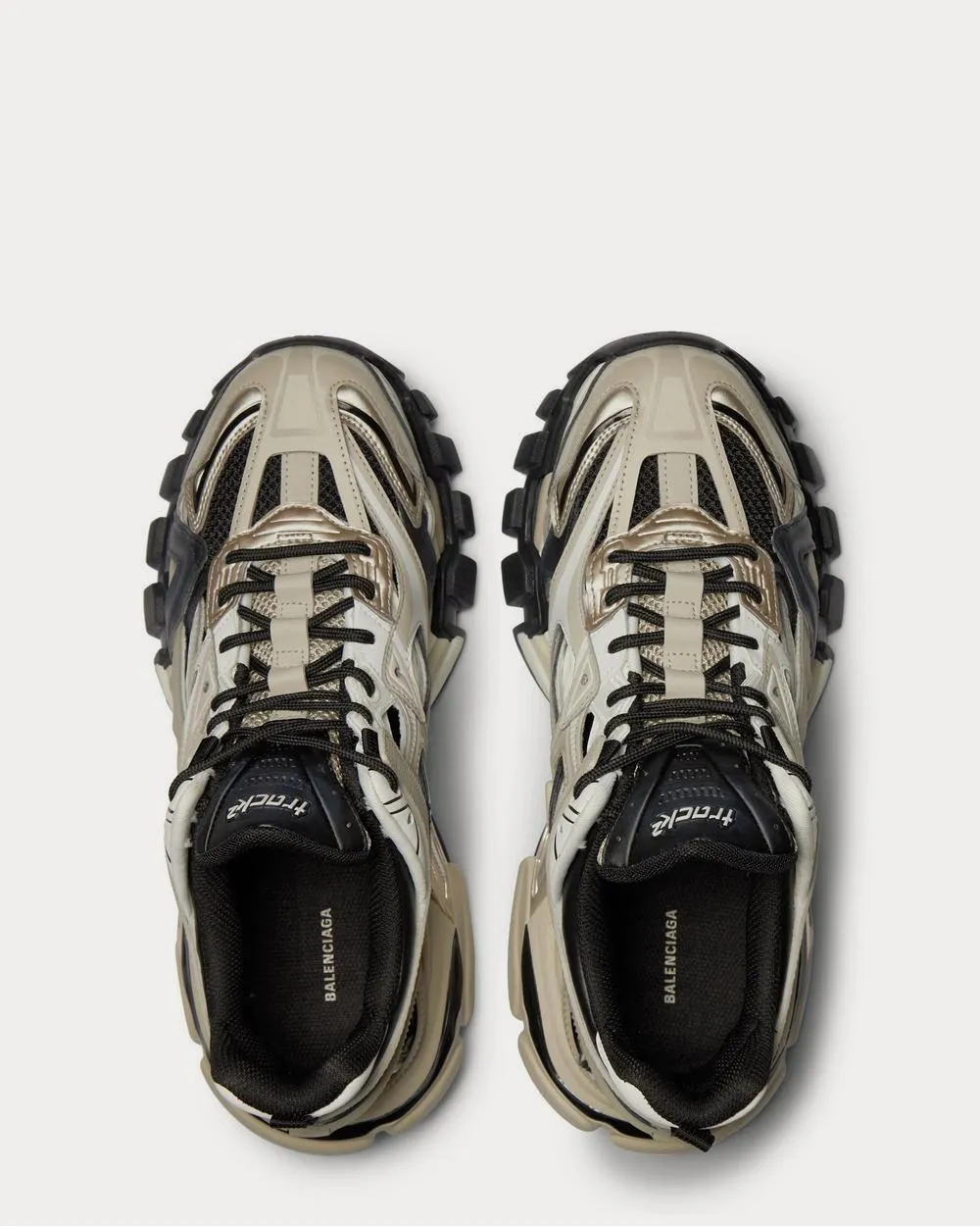 Track.2 Nylon, Mesh and Rubber  Beige low top sneakers