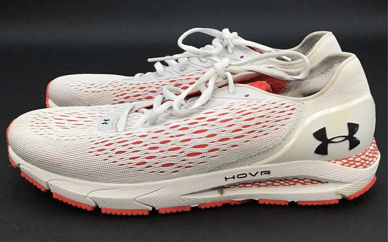 Under Armour Men's HOVR Sonic 3 3022586-101 White Red Athletic Shoes - Size 10.5