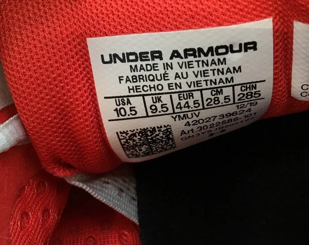 Under Armour Men's HOVR Sonic 3 3022586-101 White Red Athletic Shoes - Size 10.5