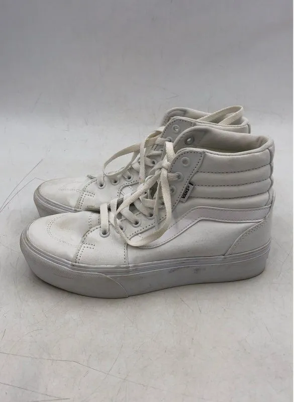 Vans Women's White High Top Lace-Up Athletic Shoes - Size 7.5