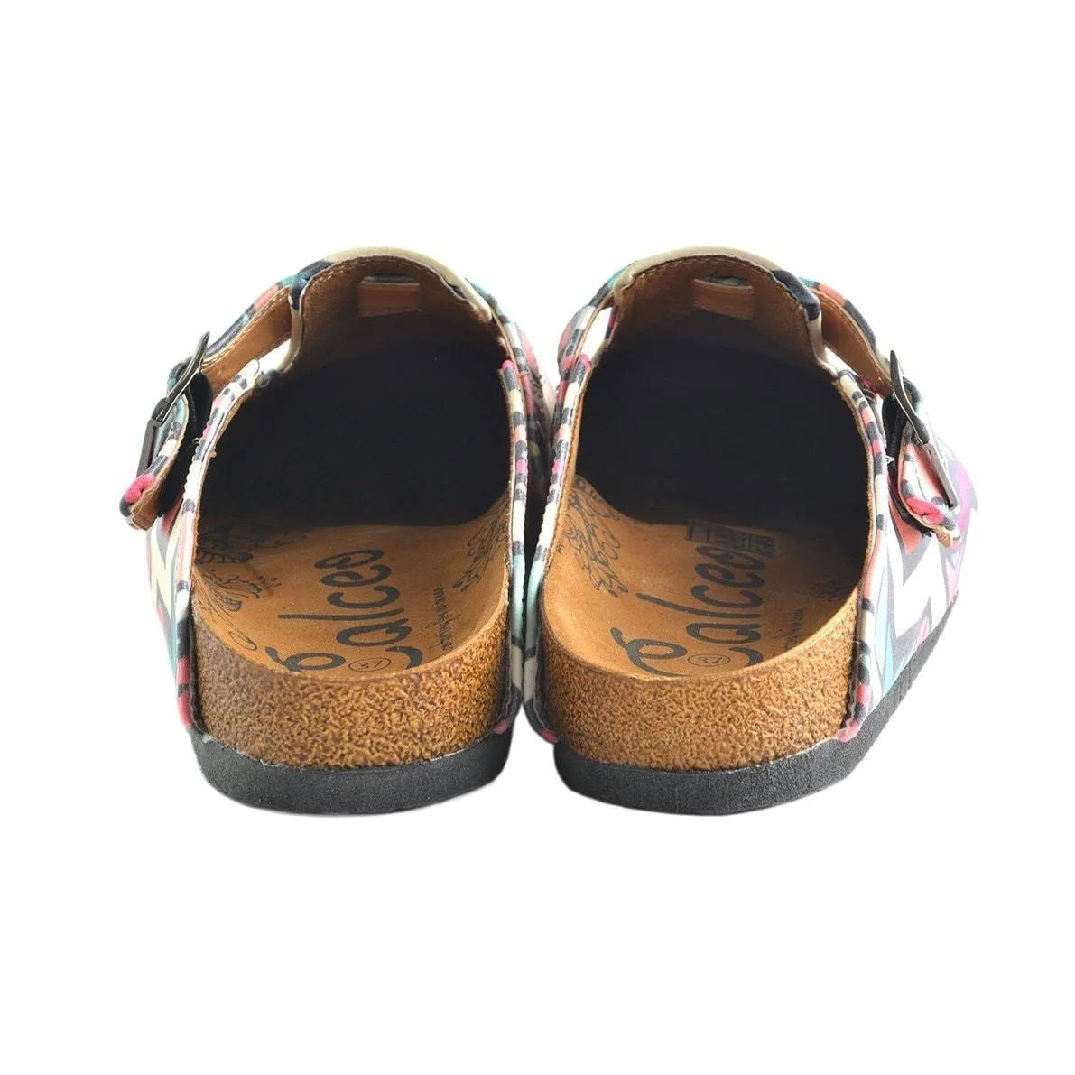 White & Pink Skull Clogs WCAL356