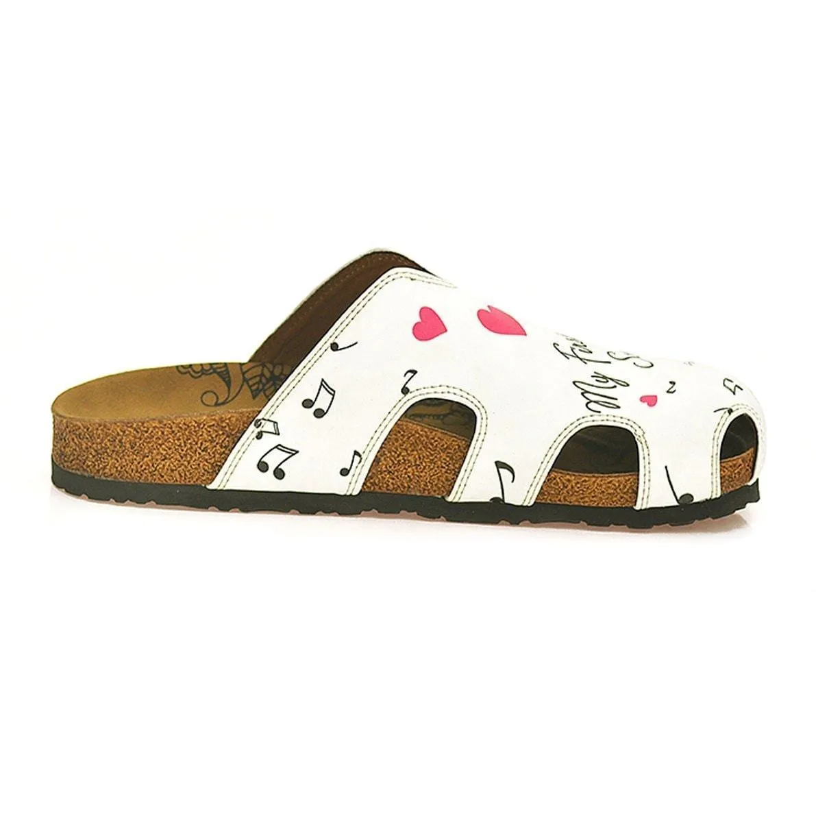 White Love & Guitar Clogs WCAL602