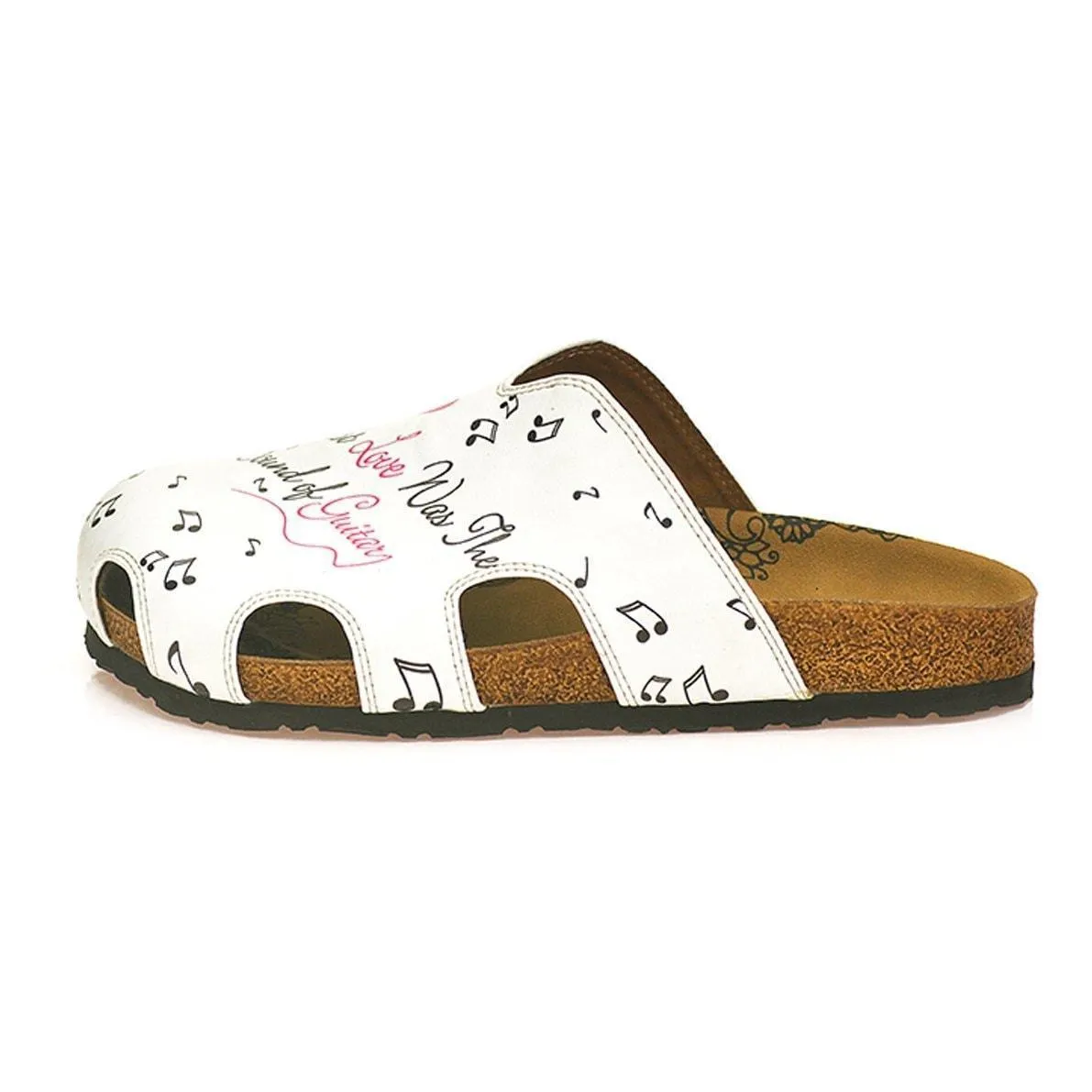 White Love & Guitar Clogs WCAL602