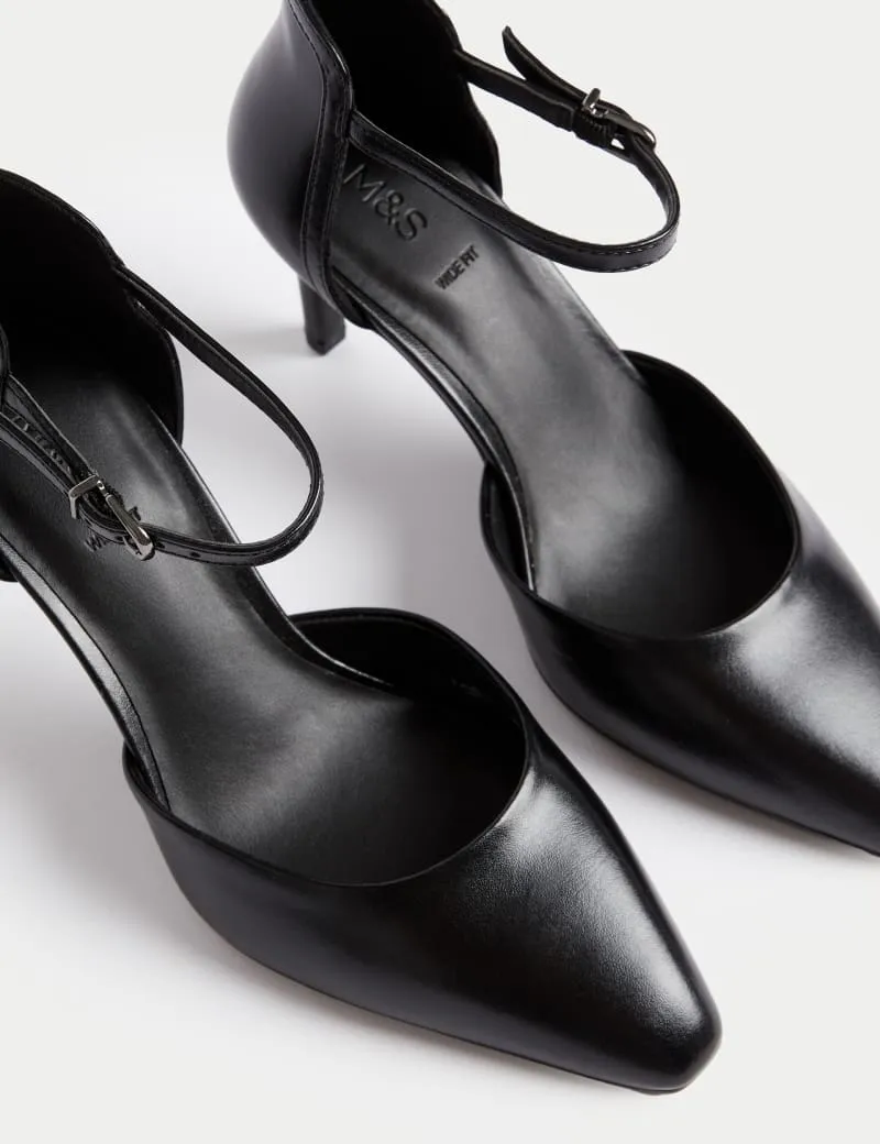 Wide Fit Ankle Strap Court Shoes