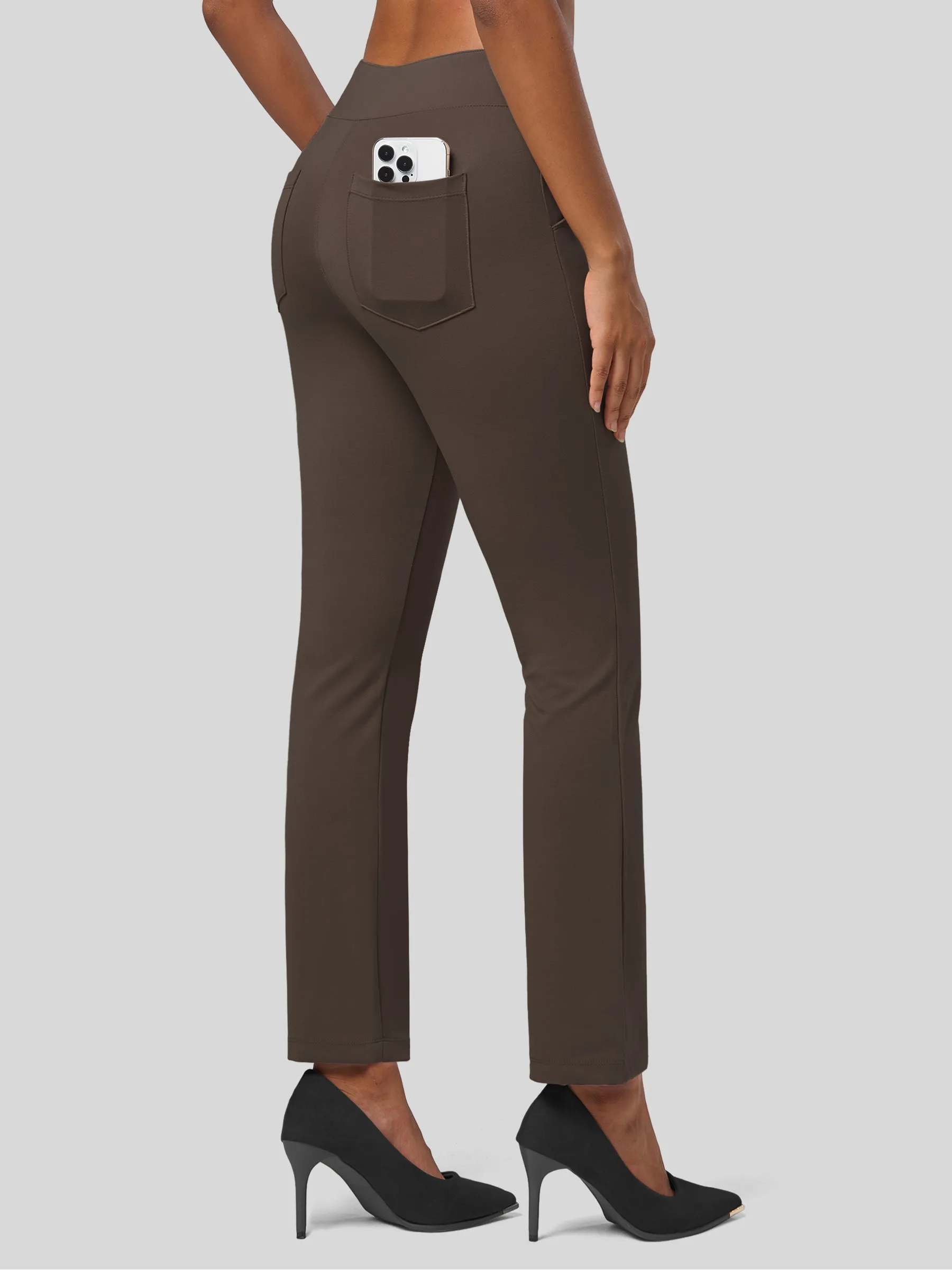 Women's Cropped Office Dress Pants 27 Inch