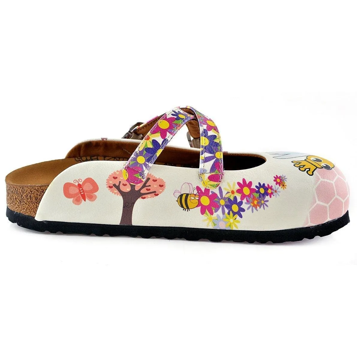 Yellow & Pink Bee Clogs WCAL123